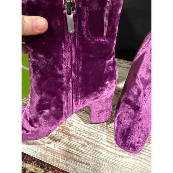 Sam Edelman Velvet Purple Ankle Booties Size 8M - Picture 2 of 10